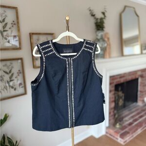 Eloquii Studio Studded Zip Front Vest Black NWT Size 14/16